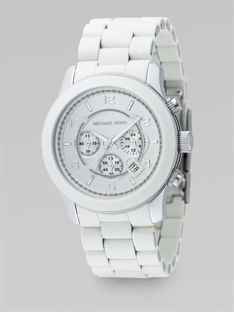 michael kors watches white|white michael kors watch men.